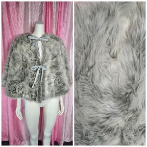 Wondershop Gray Satin Lined Mink Faux Fur Wrap Caplet One Size